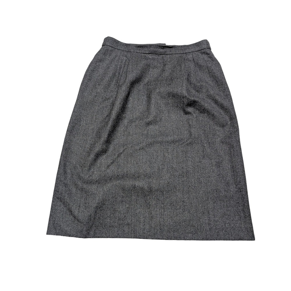 David Brooks Skirt Womens 10P Gray Wool Midi A-Line Vintage Made in USA VTG